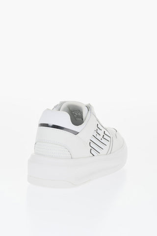 Leather Low-Top Sneakers With Metallic Details