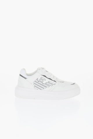 Leather Low-Top Sneakers With Metallic Details