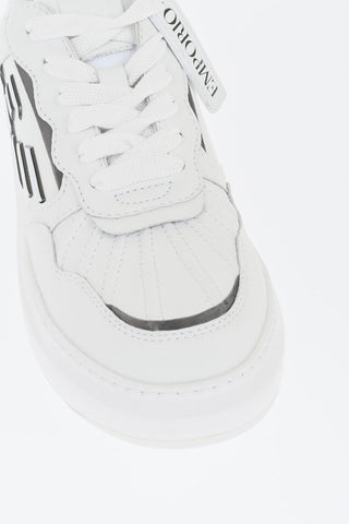 Leather Low-Top Sneakers With Metallic Details