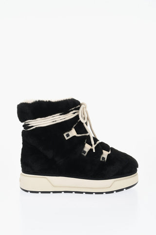 Rubber Sole Faux-Fur Boots