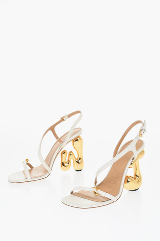 Leather LETTER Sandals With Statement Heel 10 cm