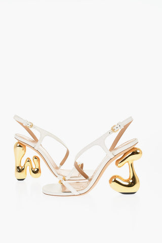 Leather LETTER Sandals With Statement Heel 10 cm