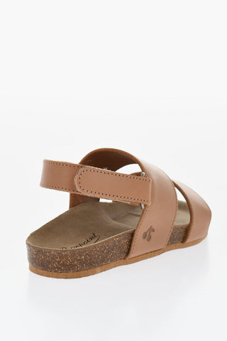 Leather AGOSTINO Sandals with Velcro Closure