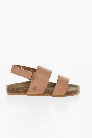 Leather AGOSTINO Sandals with Velcro Closure