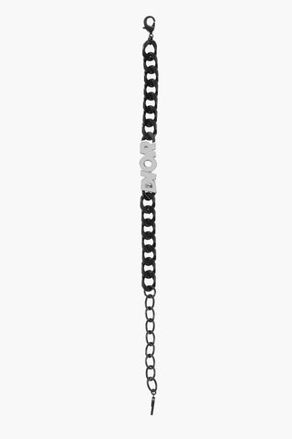 Brass DIOR ITALIC Chain Bracelet with Silver-Tone Logo