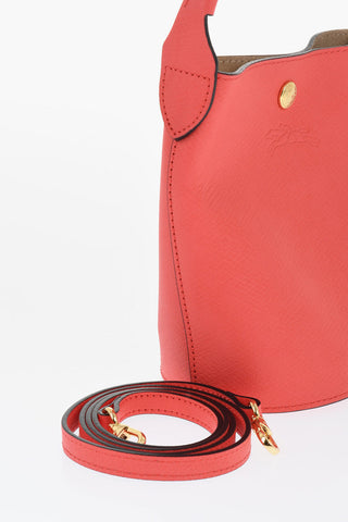 Leather MINI EPURE Bucket Bag with Removable Shoulder Strap
