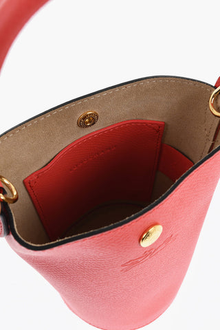 Leather MINI EPURE Bucket Bag with Removable Shoulder Strap