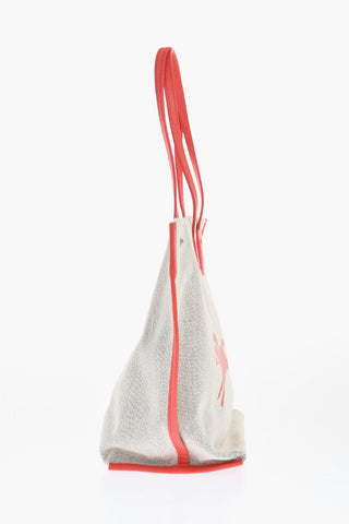 Canvas Tote Bag with Leather Trims