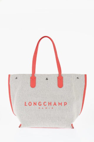 Canvas Tote Bag with Leather Trims