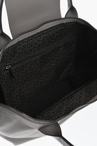 Solid Color Leather LE PLIAGE Tote Bag with Removable Shoulder Strap