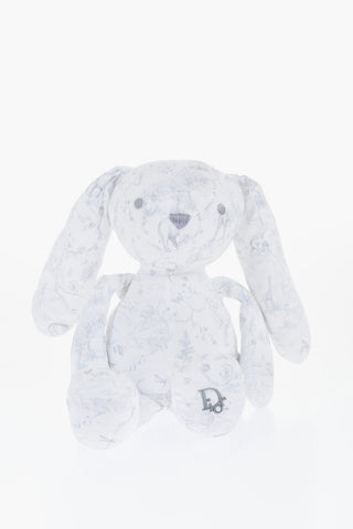 COUTURE Toile de Jouy Motif Rabbit-Shaped Poplin Cotton Soft Toy