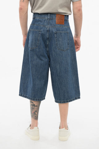 Shorts Flared Fit in Denim con Passanti