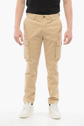 Stretch Cotton Cargo Pants with Belt Loops
