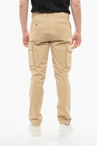 Stretch Cotton Cargo Pants with Belt Loops