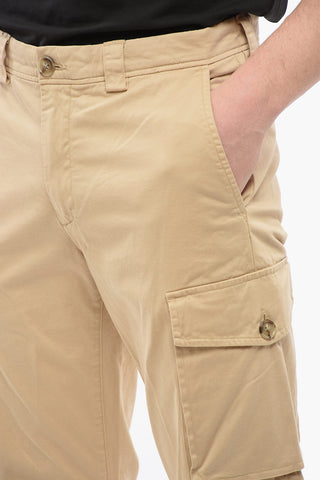 Stretch Cotton Cargo Pants with Belt Loops