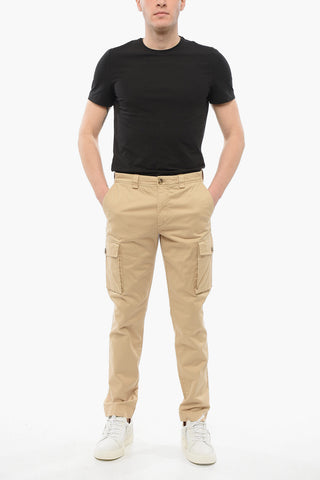 Stretch Cotton Cargo Pants with Belt Loops