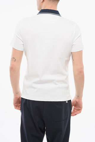 Cotton Blend Polo with Hidden Buttoning