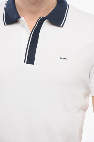 Cotton Blend Polo with Hidden Buttoning