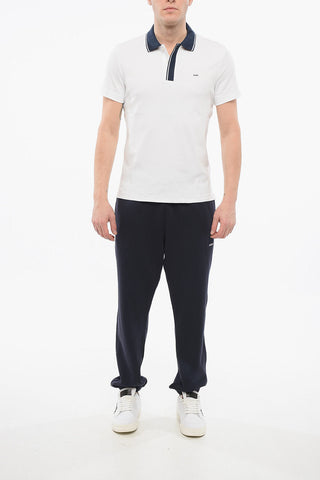 Cotton Blend Polo with Hidden Buttoning