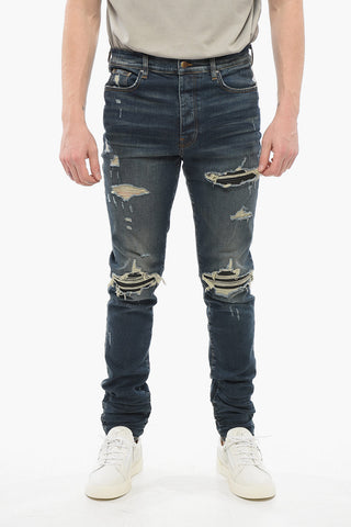 Skinny Fit DEEP CLASSIC Denims with Biker Detail 15cm