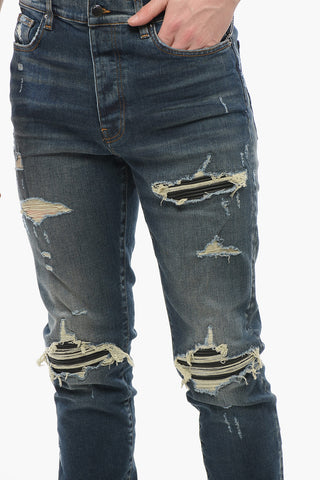 Skinny Fit DEEP CLASSIC Denims with Biker Detail 15cm