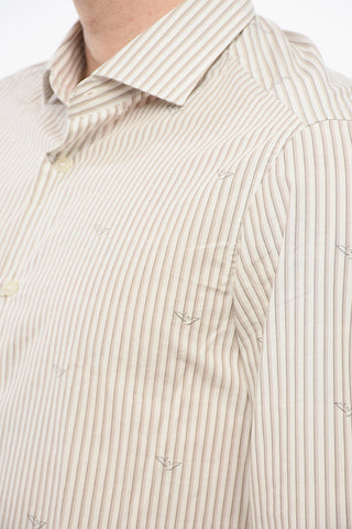 EMPORIO Balanced Stripe Popeline Cotton Shirt