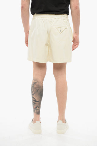 Shorts in Cotone Twill con Elastico in Vita