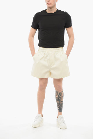 Shorts in Cotone Twill con Elastico in Vita