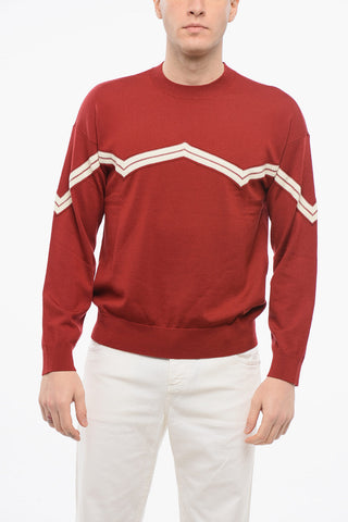 EMPORIO Maglia in Lana Vergine con Ricamo Herringbone