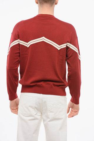 EMPORIO Maglia in Lana Vergine con Ricamo Herringbone