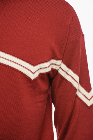 EMPORIO Maglia in Lana Vergine con Ricamo Herringbone