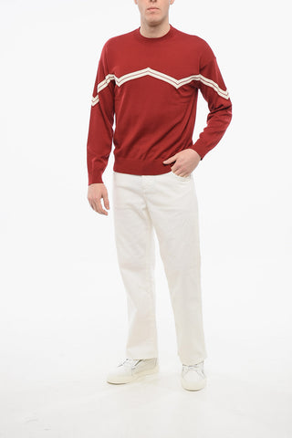 EMPORIO Maglia in Lana Vergine con Ricamo Herringbone