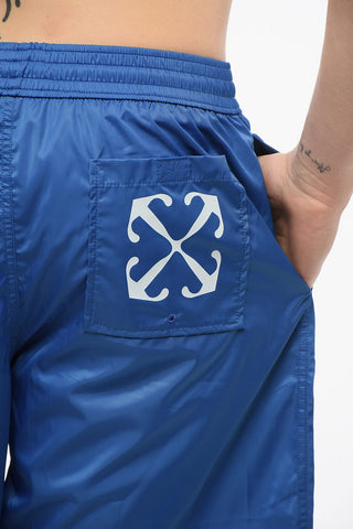 Solid Color ARROW SURFER Swim Shorts with Printed Logo