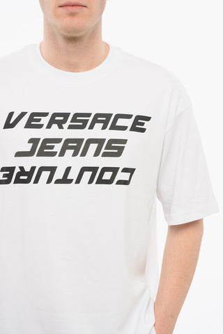 JEANS COUTURE Cotton Loose Fit T-Shirt with Printed Logo
