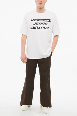 JEANS COUTURE Cotton Loose Fit T-Shirt with Printed Logo