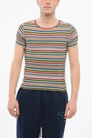 Maglia Girocollo a Maniche Corte REVERSE con Motivo a Righe
