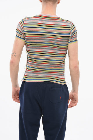 Maglia Girocollo a Maniche Corte REVERSE con Motivo a Righe