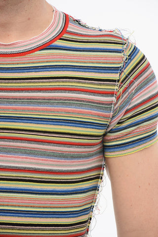 Maglia Girocollo a Maniche Corte REVERSE con Motivo a Righe