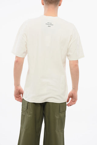 T-Shirt Girocollo SAINT-HONORE ATHLETICS in Tinta Unita con Stampa a Contrasto