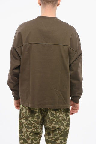 Crew Neck Cotton T-Shirt with Cuffs