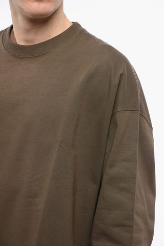 Crew Neck Cotton T-Shirt with Cuffs