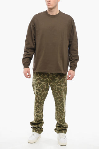 Crew Neck Cotton T-Shirt with Cuffs