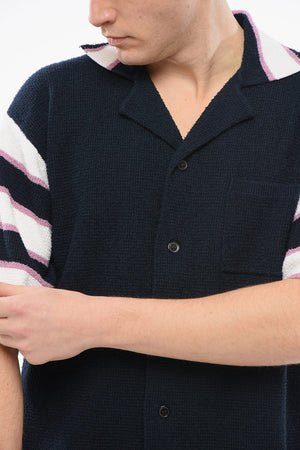 Cotton Blend Terry Polo with Breast-pocket