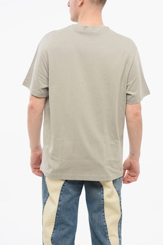 Cotton Crewneck T-Shirt with Embossed Logo