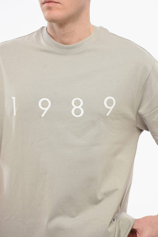 Cotton Crewneck T-Shirt with Embossed Logo