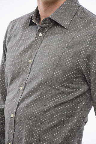 Polka Dot Shirt with French Collar