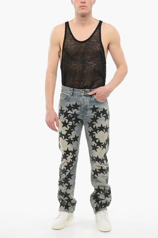 Vintage Wash CHEMIST Denims with Leather Patches 21cm