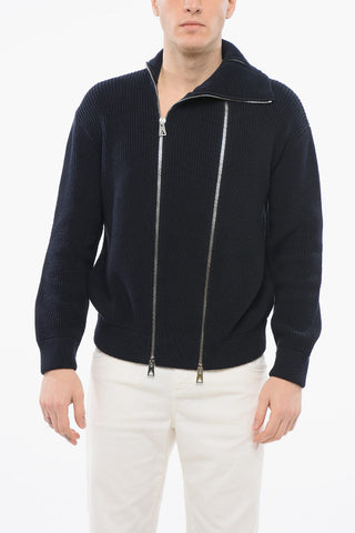 Cotton Blend DB ZIP-UP Pullover with Double Front Zip
