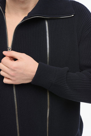 Cotton Blend DB ZIP-UP Pullover with Double Front Zip