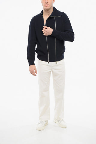 Cotton Blend DB ZIP-UP Pullover with Double Front Zip